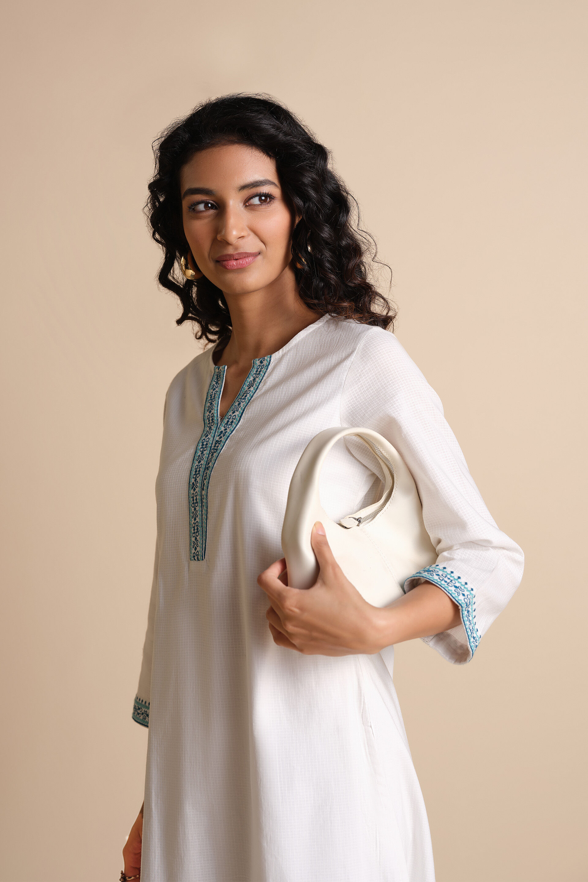 Raahat Kurta, White, image 4